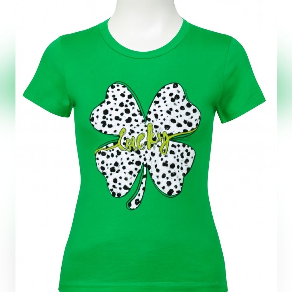 Green Four Leaf Clover St. Patrick's Day T-shirt  - NWT